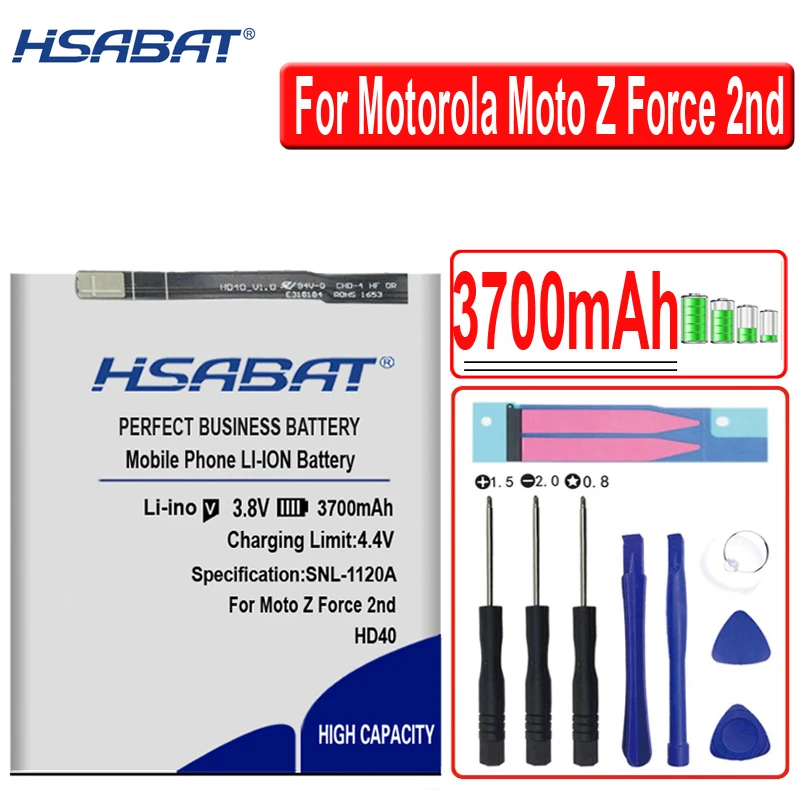 HSABAT 3700mAh HD40 SNN5987A Battery for Motorola Moto Z Force 2nd gen Z2 XT1789-1 XT1789-03/05/04 | Мобильные телефоны и