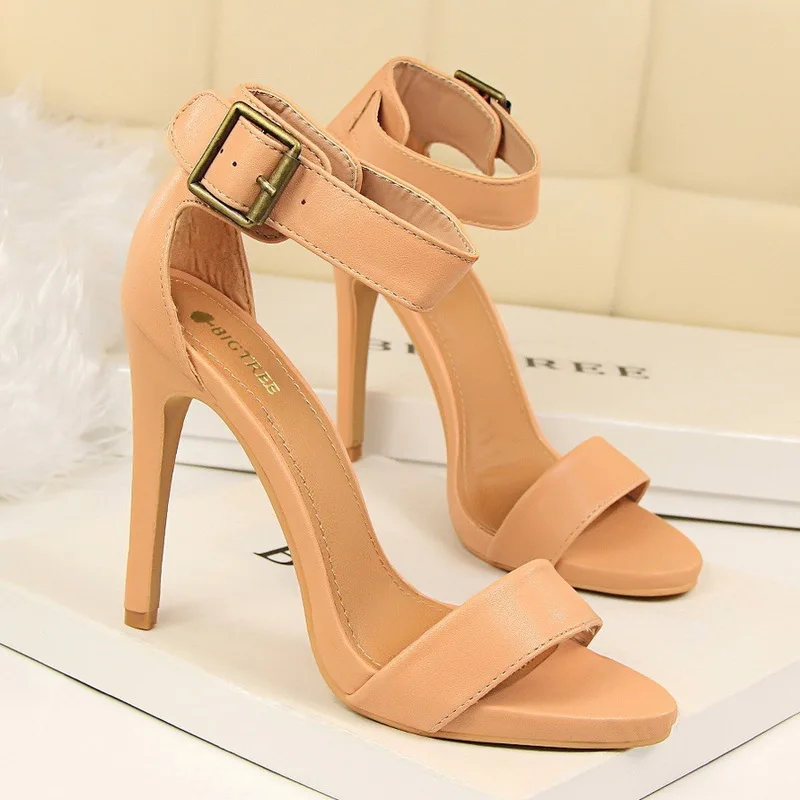 

Fashion Korean-style Commuting-Style 2019 Summer New Style Open Toe Patent Leather Thin Heeled in High Heels Women Shoes