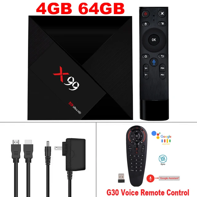 Android 7,1 ТВ приставка X99 4 Гб 64 Гб Rockchip RK3399 поддержка тип-c USB 3,0 потоковая двойная Wifi 4K телеприставка с Google Play Store - Цвет: 4G64G-G30 Voice RC