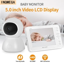 INQMEGA Baby Monitor 2MP HD Night Vision Two-Way Talk 5 Inch Nanny Video Camera 8 Lullabies Recording & Playbacking With SD Card