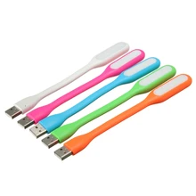 5 в 1,2 Вт Светодиодный светильник для чтения книг Портативный Гибкий мини Силиконовый светодиодный фонарик USB книжный светильник лампа для компьютера ноутбука ПК ноутбука