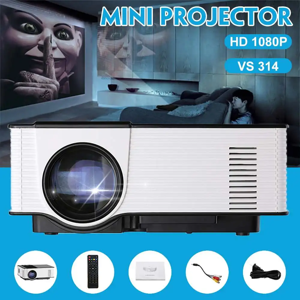  1500 Lumes Mini Projector VS-314 Portable New Led Full HD Projector Home Theater Christmas Kids Bes