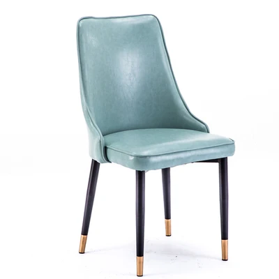 Роскошный нордический металлический мягкий кожаный обеденный стул домашний комод Свадебная вечеринка праздник ужин бар кофе офис встречи диван стул - Цвет: Leather C8