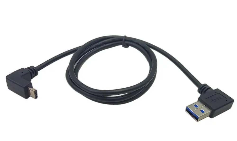 1 м 90 градусов прямой угол USB 3,0(type-A) штекер USB3.1(type-C) штекер вверх и вниз угол USB синхронизация данных и зарядный кабель разъем;