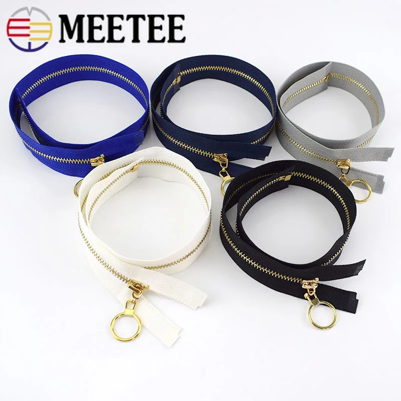 Meetee 2/5 шт. 40-70 см 3# металлическая молния с открытым концом автоматической блокировки с золотыми зубьями, застежка-молния для шитья одежды аксессуары DIY сумки куртка Материал