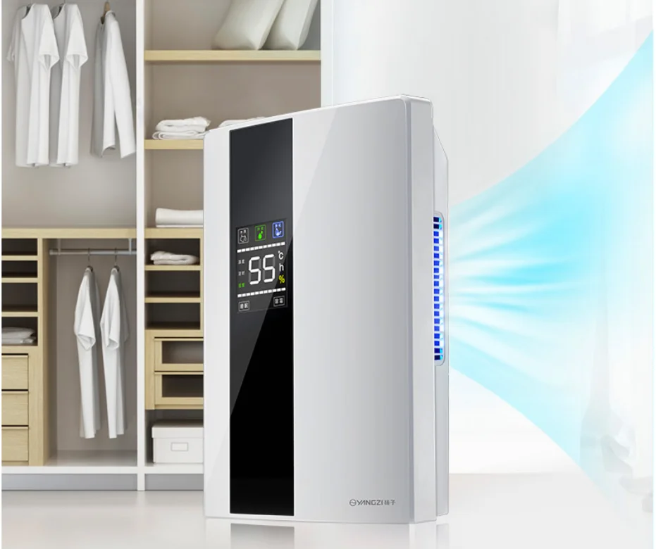 2.2L Smart Home Dehumidifier Large screen LCD Display Air Dryer Automatic Bucket Full Shut-Off Purifier with remote control
