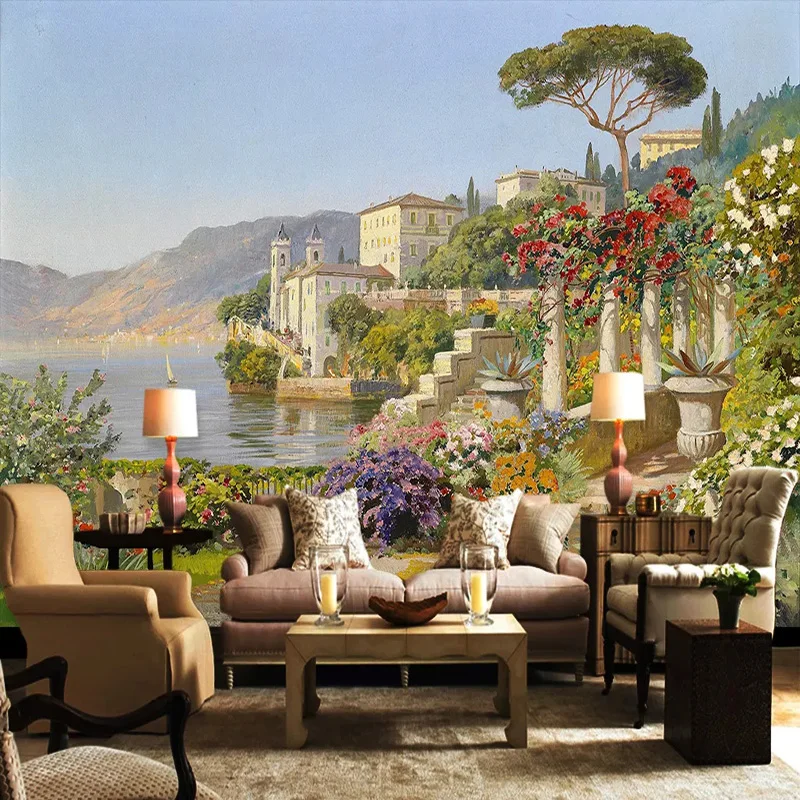 Пользовательские фото обои 3D Эгейское море пейзаж картина маслом на стену гостиная столовая фон Настенный декор Papel де Parede