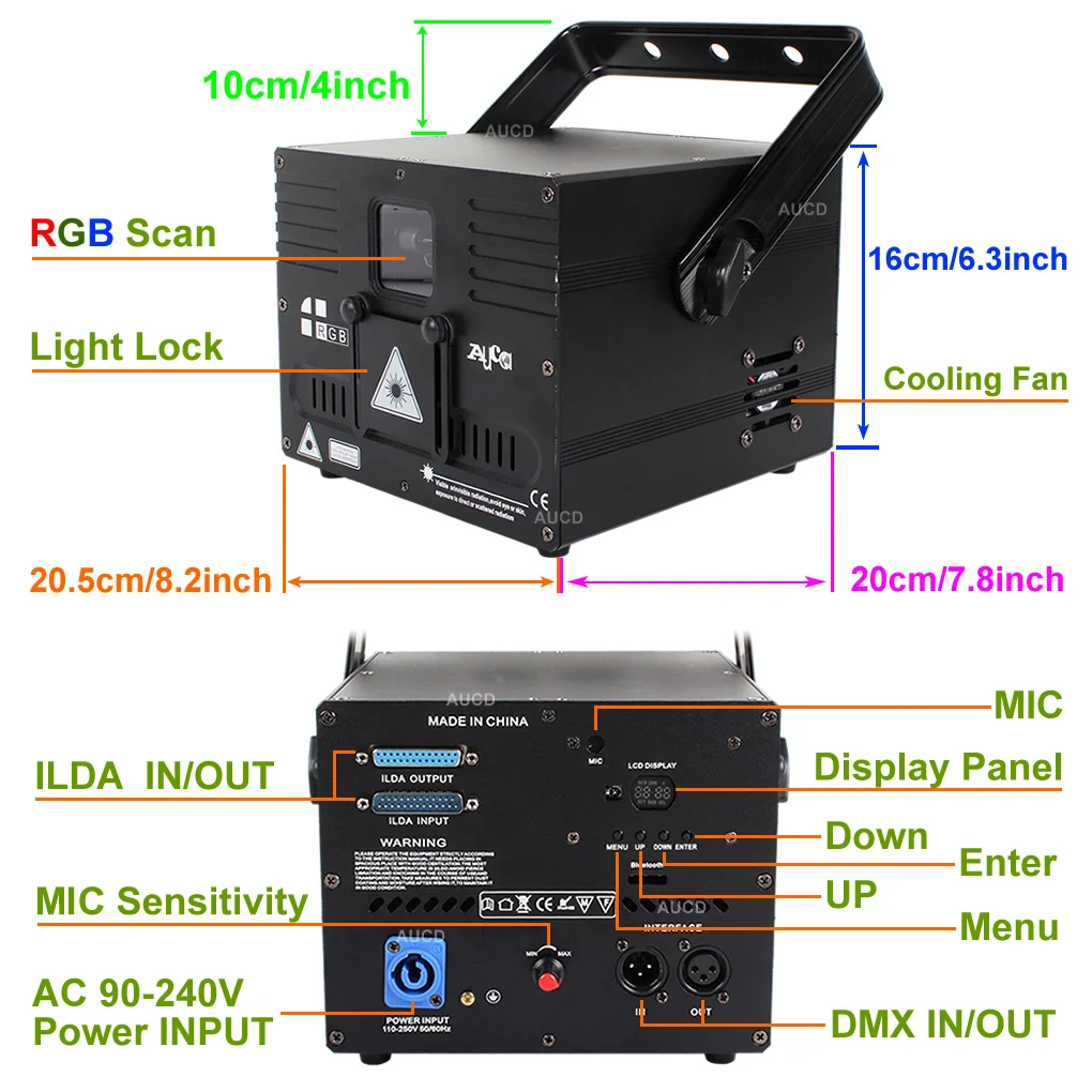 Лазерный проектор ILDA DMX 512 2 Вт цветной светильник белого света для бара дискотеки
