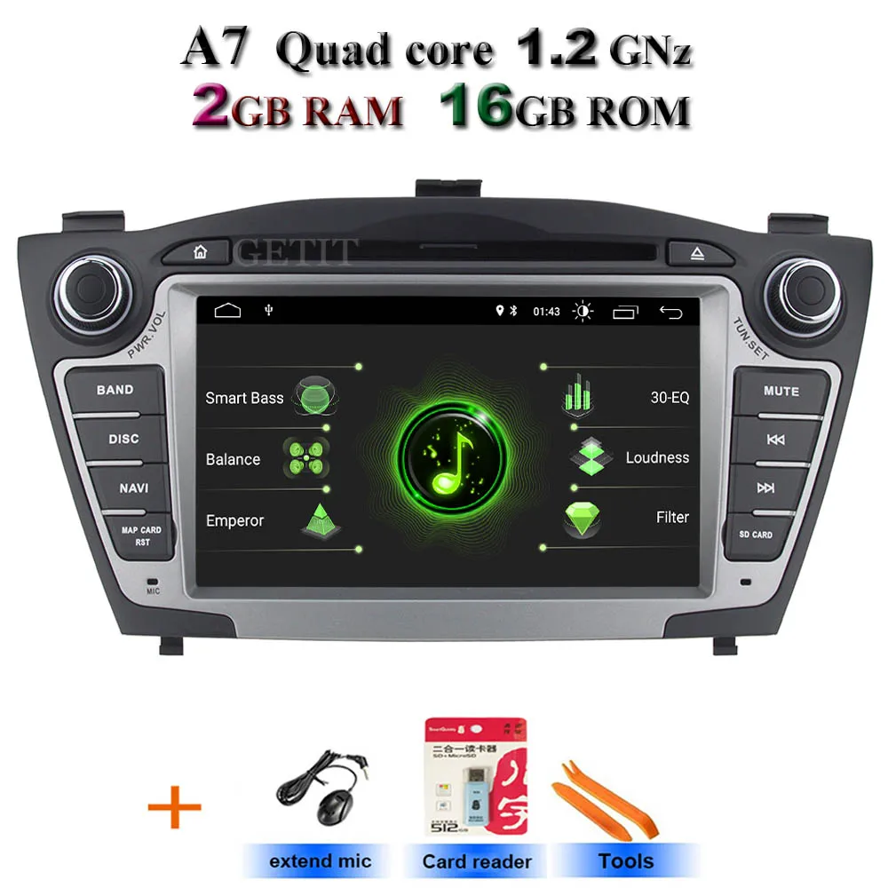 Автомобильный мультимедийный плеер PX6 DSP gps 2 Din Android 9 для hyundai/IX35/TUCSON 2009- Canbus Авто Радио USB DVR dvd-плеер DSP FM - Цвет: A7-Standard