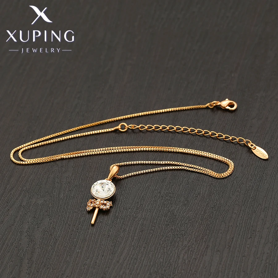 Xuping Jewelry Mode neue Charm-Kristall-Anhänger-Halskette in Goldfarbe 810661159 – Detail 12