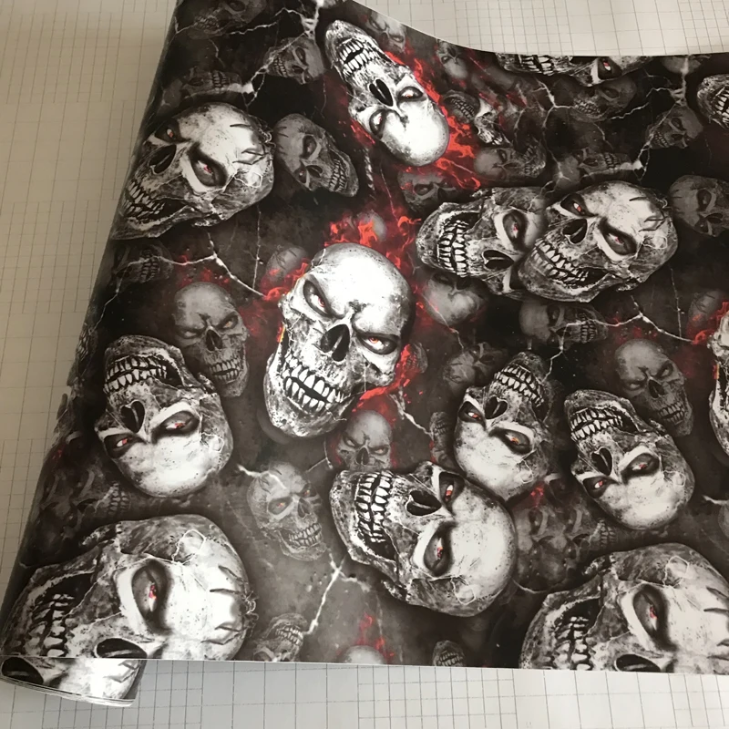 10/20/30/40/50X152CM Adhesive PVC Skull Car Sticker Wrapping Graffiti Bomb Vinyl Film Scooter Motorbike Wrap Foils | Автомобили и