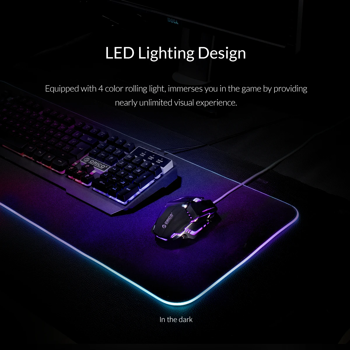 ORICO, Проводная игровая мышь, 7 кнопок, регулируемая, 3200, 4 dpi, светодиодный USB, компьютерная мышь с 150 см оплеткой, провод для ПК, компьютера, ноутбука