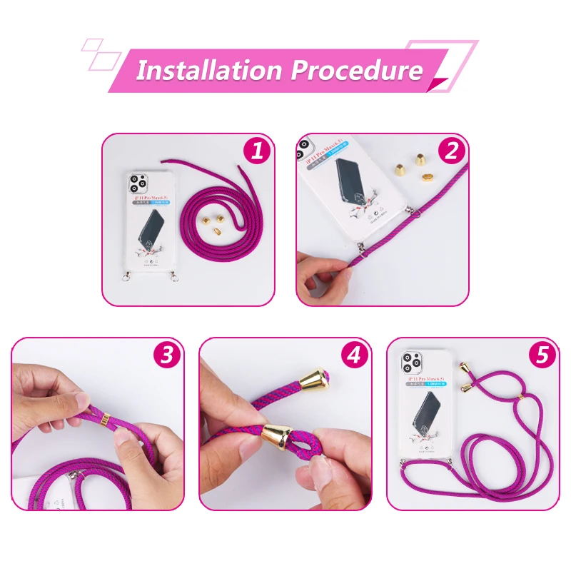 Soft TPU Silicone Crossbody Lanyard Phone Case