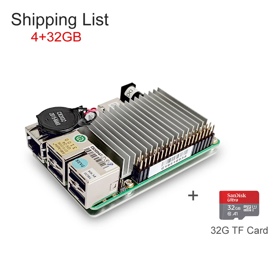 Bundle3 AAEON UP Board Inter 4 Гб ОЗУ+ 32 ГБ EMMC Совместимость с большинством Raspberry Pi HAT Intel x86 Поддержка linux, Android Windows 10 - Комплект: Bundle3