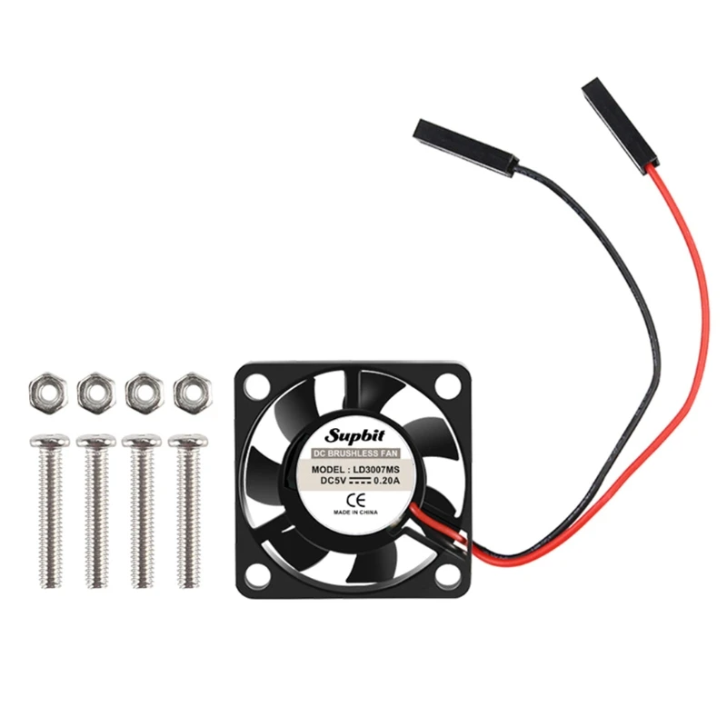 2Pcs DC Brushless Cooling Fan 30x 30mm Cooler Heatsink Radiator One-to-Two Pin 3.3V 5V for Raspberry Pi 3 B +/3/2/B +/NESPi D7WC |