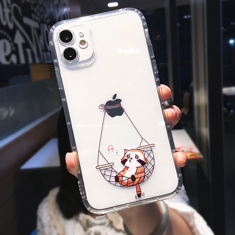 Cute Cartoon Cat Phone CasesFor iPhone 13 11 12 Pro Max X XR XS Max 7 8 Plus SE 2020 Funny Couple Transparent Soft Back Cover iphone 13 mini case cheap