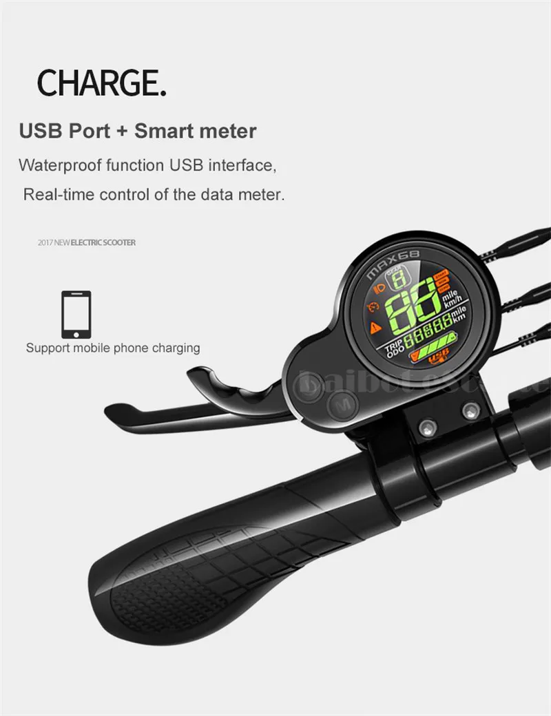 Daibot Folding Electric Bike 48V Two Wheel Electric Scooters 10 inch Motor 500W Portable With Seat Electric Scooters Adults      (32)