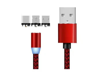 

100pcs 1M 3 in 1 Magnetic Charge Cable Micro USB Cable For iPhone XR XS Max X Magnet Charger USB Type C Cable Charging Wire Cord