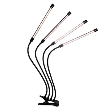 

Multipurpose USB Grow Light 4 Head Full Dimming Timing Led Flexible Neck Garden For Indoor Plants Succulent Clip Base