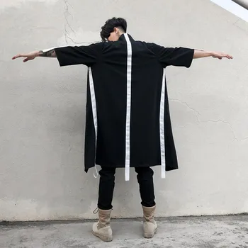 

Steampunk Long Trench Coat Men Gothic Punk Windbreaker Jacket For Hairstylist Male Harajuku Nightclub Overcoat ME066