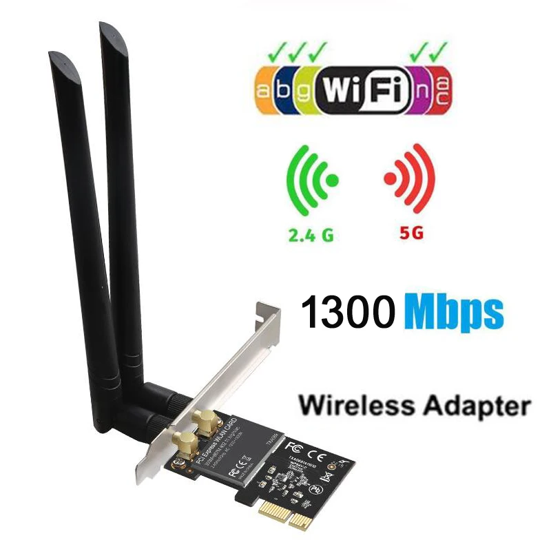 

Wireless lan Card 802.11ac 867Mbps + 300Mbps PCI Express Desktop WiFi Adapter PCI Network Card for PC wifi Card wi fi receiver