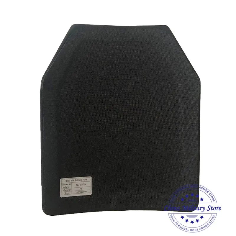 10 * 12 Inch Lightweight 1.45KG STA NIJ Level III PE Ballistic Plate Body Armor Panels Level 3 M80 Military Bulletproof Plate