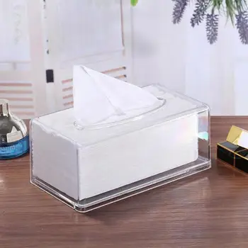 

Transparent Tissue Box Napkin Holder Living Room Home Organizer Paper Dispenser