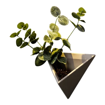 

Wall Mounted Triangle Retro Arrangement Container Succulent Home Decoration Hotel Balcony Cement Flower Pot Bedroom Restaurant