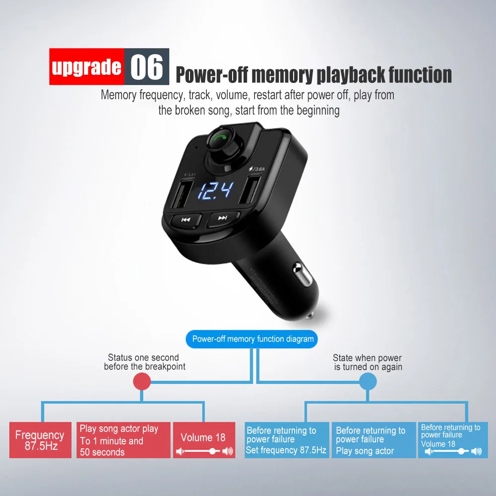 BT36 3.6A двойной USB автомобильный fm-передатчик Bluetooth 5,0 прикуриватель быстрое зарядное устройство Автомобильный MP3 синий экран стерео A2DP Музыка