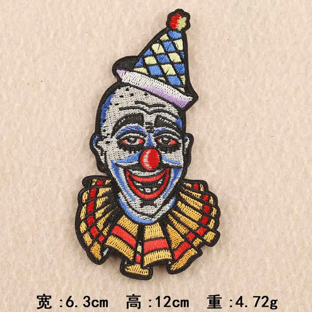 clown Iron On Embroidered Clothes Patches For Clothing Wholesale