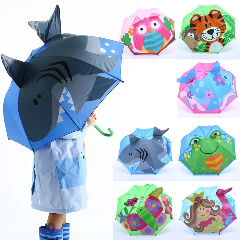 

Children's Umbrella Parasol Sunscreen UV Protection 3D Cartoon Outdoor Umbrella Windproof Folding Umbrella Windproof