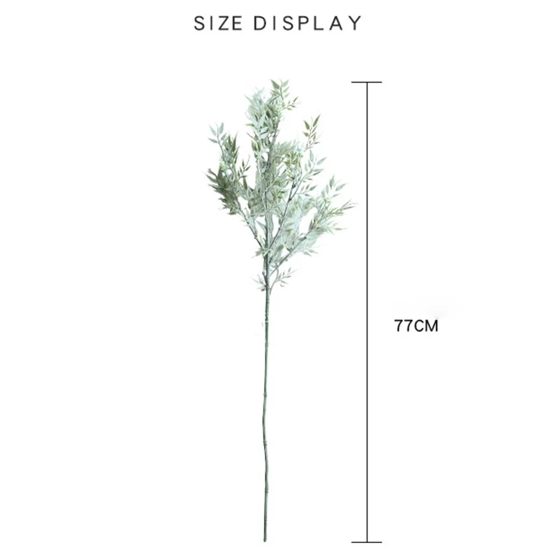 Artificial Bamboo Leaf Soft Rubber Decorative Grass Plant for Home Decoration Wedding Plant Wall