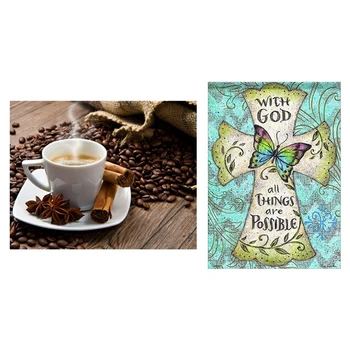 

Full Square Diamond Painting Coffee 5D DIY Diamond Diamond Embroidery & 5D Diamond Painting Kits for Adults Kids All Things Are