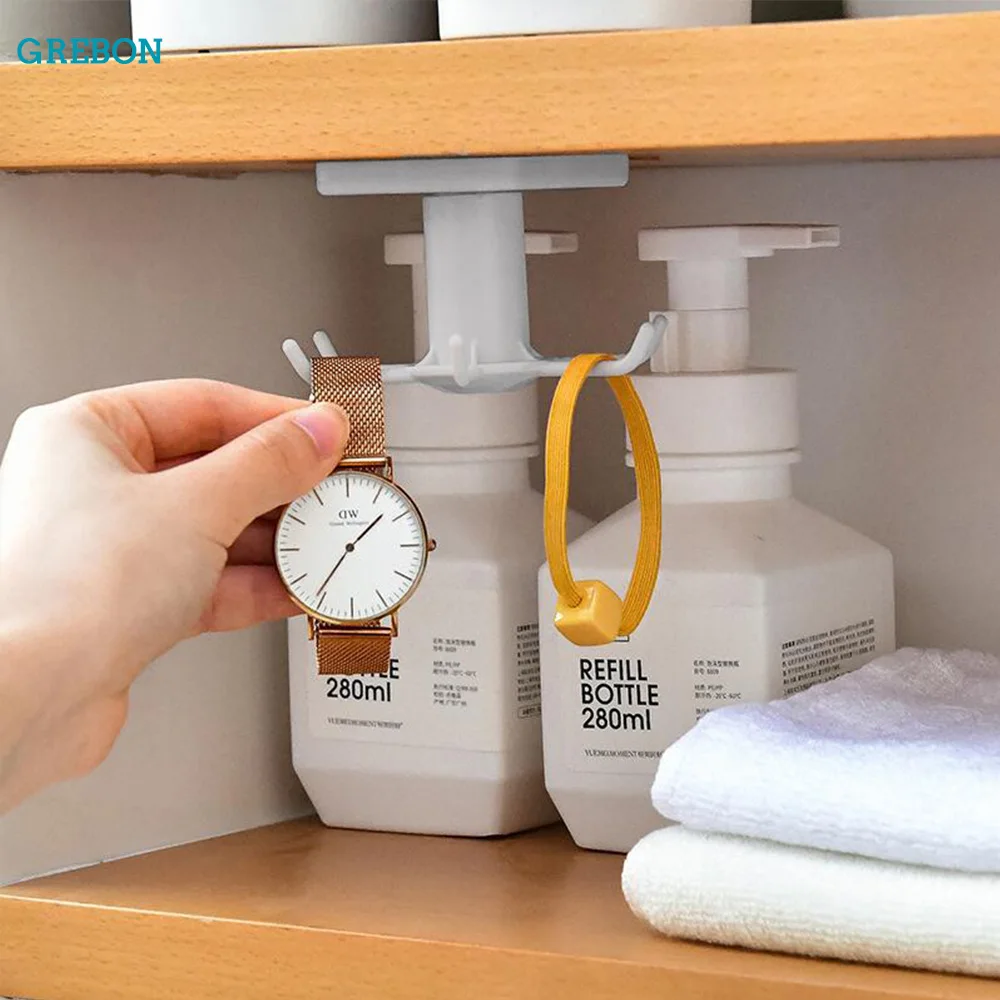 Wall Holder Multi Purpose Hooks Kitchen Hooks Wall Organizer Hook Wall Mount Hooks Kitchen Hook Organizer Bathroom Hanger Wall Dish Drying Rack Holder for Lid Cooking Accessories Cupboard storage Cabinet shelf
