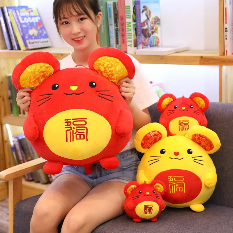 2020 счастливые красные новогодние крысы мышь символ талисманы подарки плюшевые