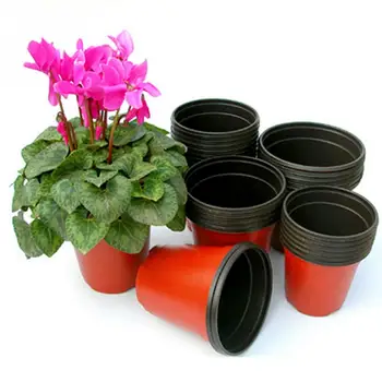 

100pcs Large Capacity Flowerpot Gardening Nursery Ventilation Anti Aging Planting Dual Color Container Widely Use Home Outdoor