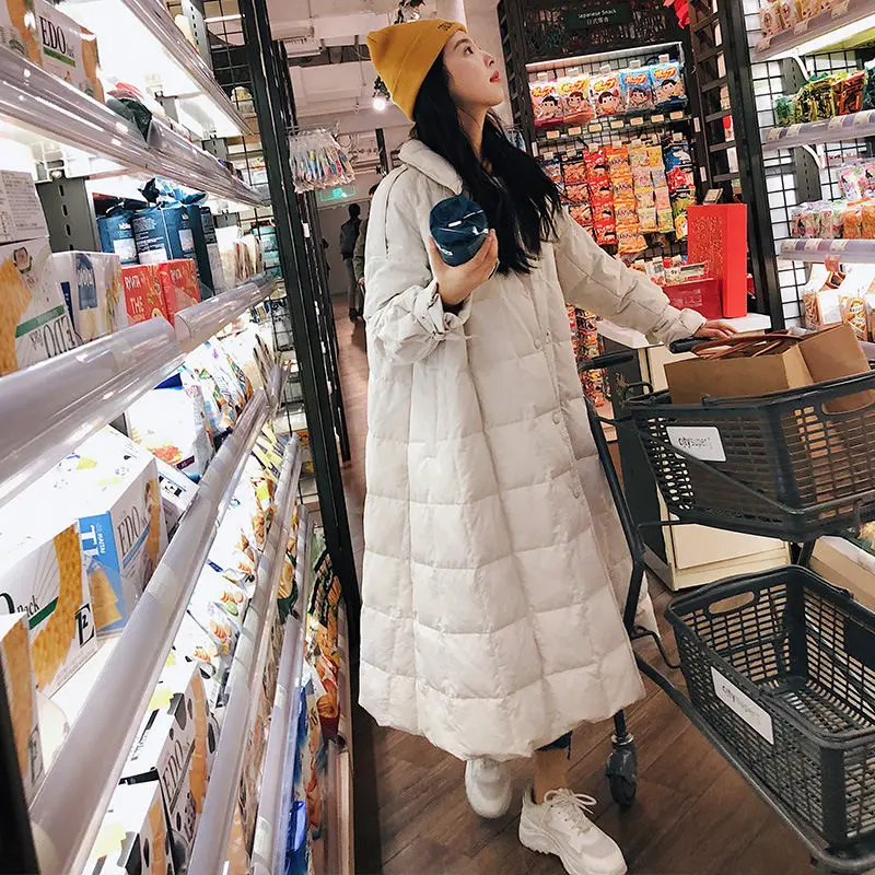 

Winter And Autumn Sustans Down Coat 2019 Loose Mid-Calf Warm Lighter Skirt Casual With Blet Female Down Coat