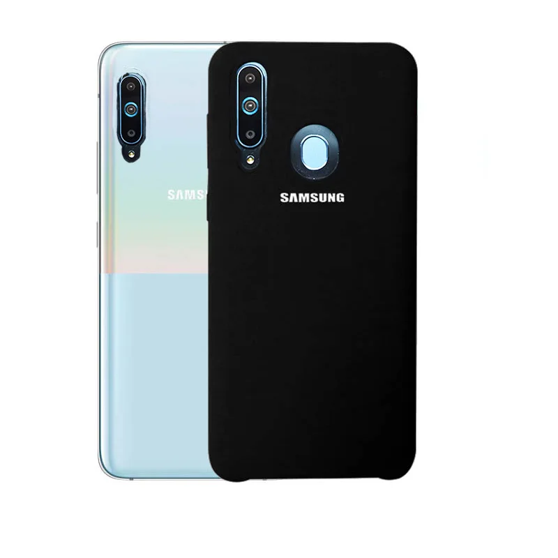 Чехол на самсунг а50 Samsung A50 Чехол жидкий силикон защиты samsung Galaxy A70 A50 A30 A10 A3 A6 плюс A9 A7 чехол для Galaxy A50 крышка - Цвет: Black