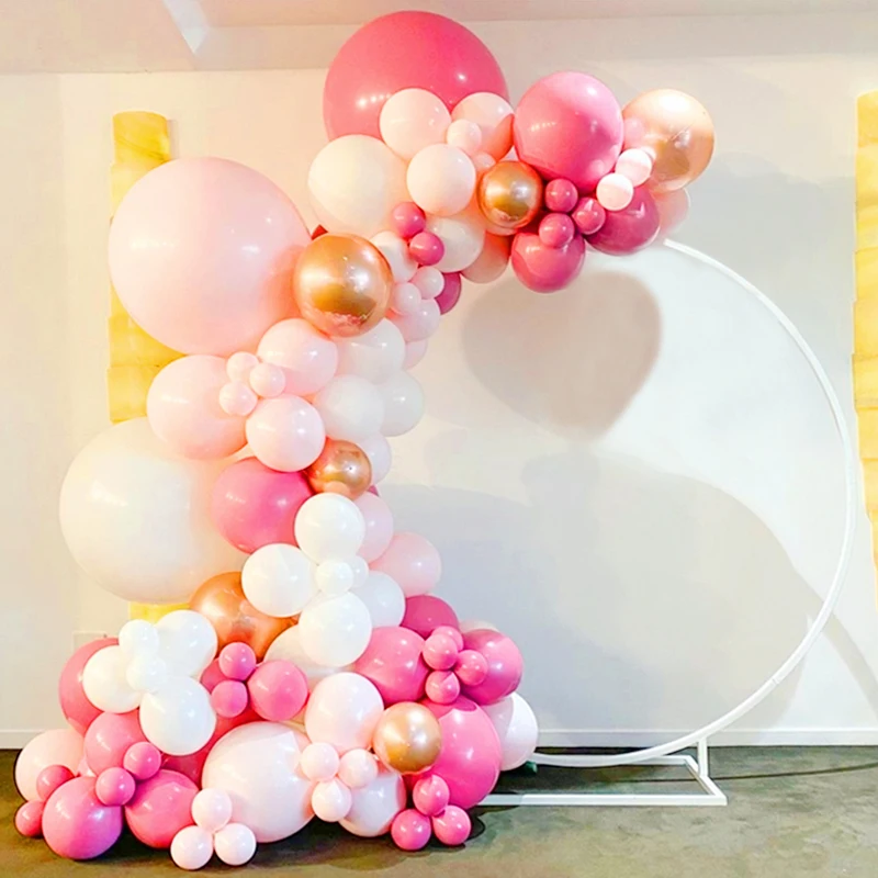 

115Pcs Rose Gold Balloon Garland Arch Kit Pink Gradient Girl Balloon Princess Birthday Party Decoration Wedding Baby Shower Toys
