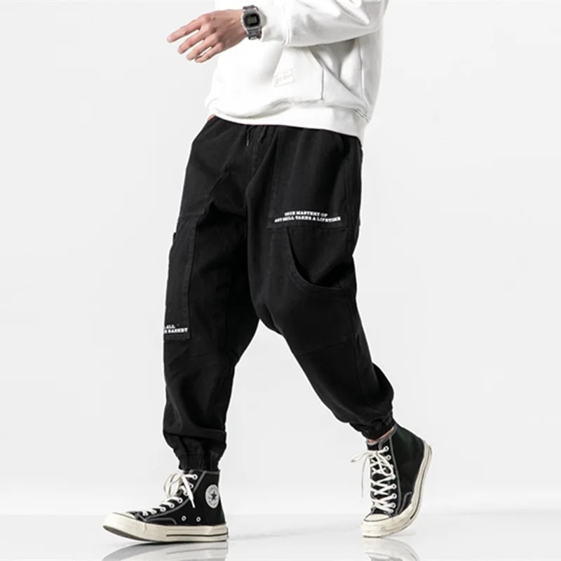 

Loose Mu Cool Spring Men Japanese-style Retro Cool Pocket Bib Overall Popular Brand Loose-Fit Function Beam Leg Casual Pants