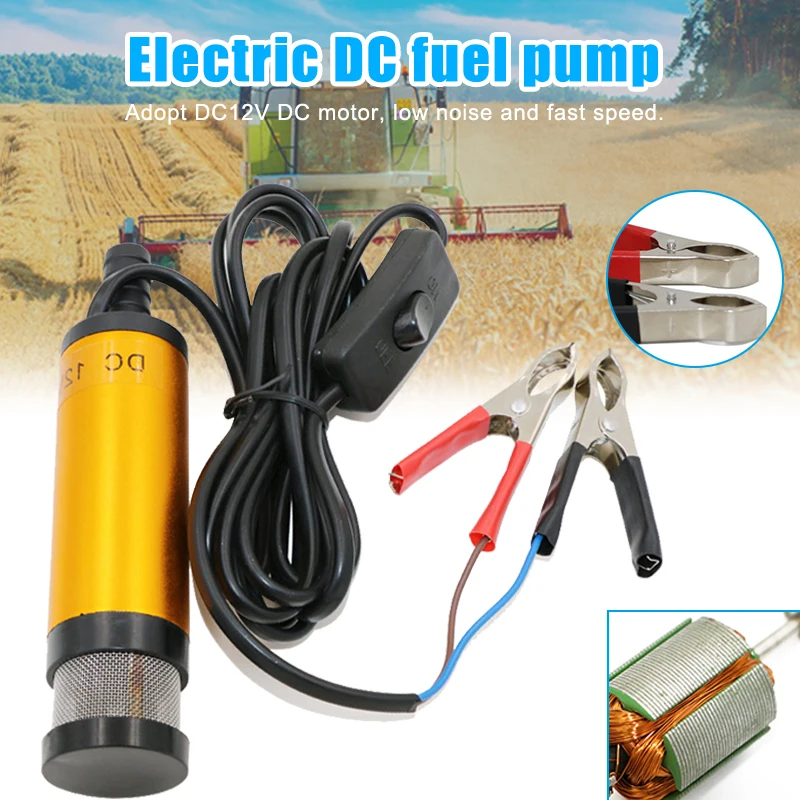 12V 38mm Submersible Pump Water Oil Fuel Transfer Pump for Car Marine Boat HVR88