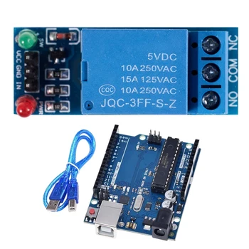 

1Pcs Low Level One Channel Relay Module 5V Dc & 1Pcs Atmega328P Development Board Atmega16U2 Board Module with Usb Cable