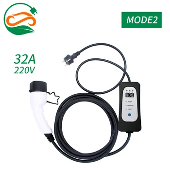 

EV Charger Type 2 EVSE Adjustable 16A 20A 24A 32A 3Pin CEE Plug Level 2 Portable EV Charging for Electric Vehicles Car