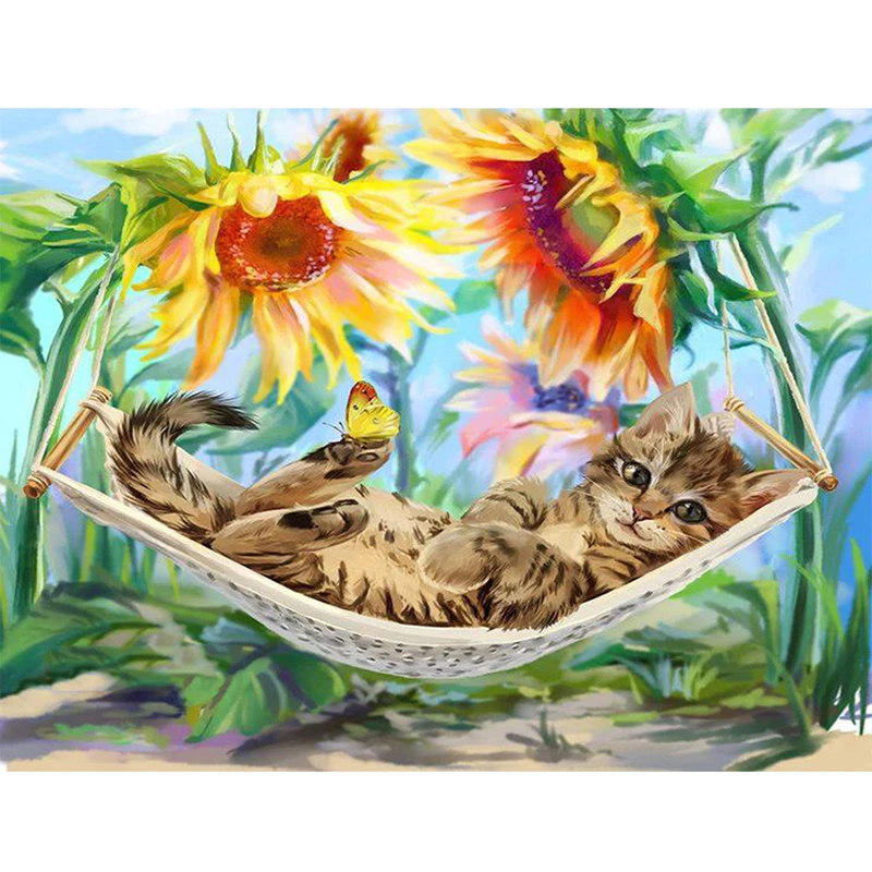 Huacan-Diamond-Painting-Cross-Stitch-Cartoon-5D-Picture-Rhinestones-Cat-Pattern-Diamond-Embroidery-Resin-Crystal-Mosaic