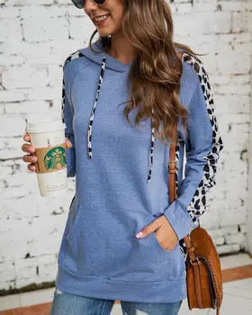 

Women Hoodies blue Sweatshirt 2019 Autumn Winter Street wear Long Sleeve Pocket Pullovers Female Casual Hooded moletom feminino