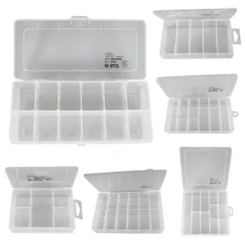 

Durable Multi-grid Transparent Component Screw Hardware Tool Storage Box Plastic Case Organizer 6 Sizes