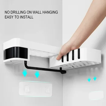 

2020 Bathroom Shower Rack Shampoo Shower Corner Shelf Holder Kitchen Storage Shelf Nail-Free Organizer Wall Mounted Storage Rack