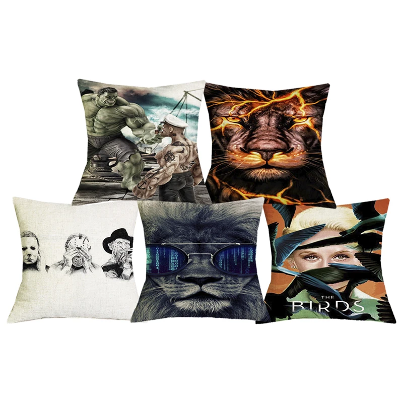 

c01105 Halloween Home Decoration Cushion Cover Redesign Horror Movie Charcters Killers Print Pillowcases Throw Pillow Covers