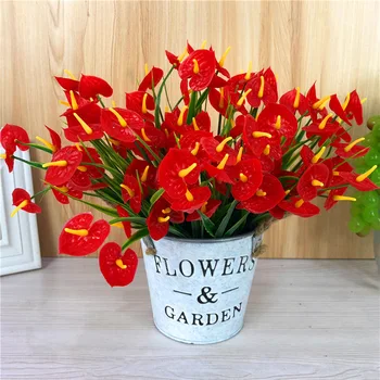 

Model Anthurium Andraeanum Lind Fake Green Vegetation Plastic Flower Artificial Flower Indoor Decoration Model Plants Placed Flo