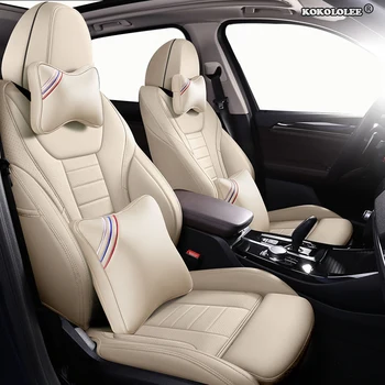 

kokololee Custom Leather car seat covers For VW UP! Golf Polo Caravelle Multivan Sharan Passat Variant T-ROC T-Cross seats cars
